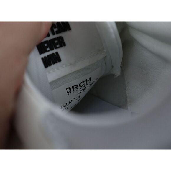 John Richmond Low Top Distressed Sneaker Size 41 10.5 White Tan Leather Lace Up main image 7